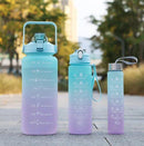 Pack de 3 Garrafas Motivacionais💧✨ Hidratação Completa para Todo o Dia