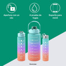 Pack de 3 Garrafas Motivacionais💧✨ Hidratação Completa para Todo o Dia